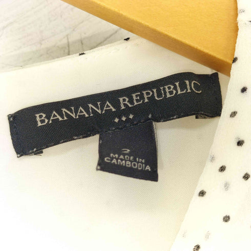 バナナリパブリック BANANA REPUBLIC ドット柄 長袖 シワ―ワンピース レディース JPN:2