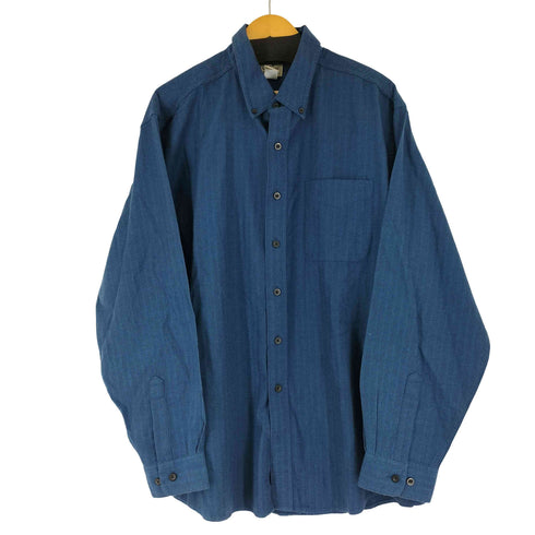 エルエルビーン L.L.Bean 90S TRADITIONAL FIT ヘリンボーン L/S BDシャツ メンズ import:XL