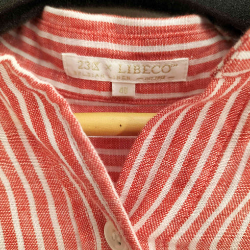 ニジュウサンク 23区 LIBECO リネン100 ストライプシャツ レディース JPN:40