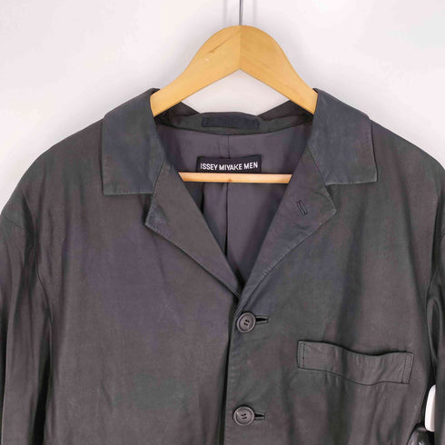 イッセイミヤケメン ISSEY MIYAKE MEN 90S 99AW ラムレザー 4B シングルブレスト テーラードジャケット メンズ JPN:XL