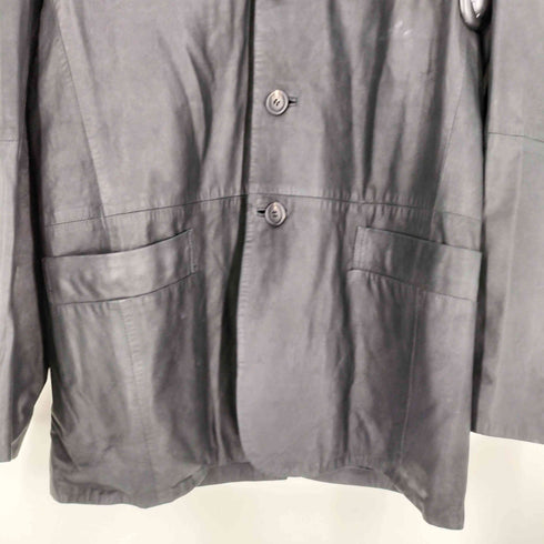 イッセイミヤケメン ISSEY MIYAKE MEN 90S 99AW ラムレザー 4B シングルブレスト テーラードジャケット メンズ JPN:XL