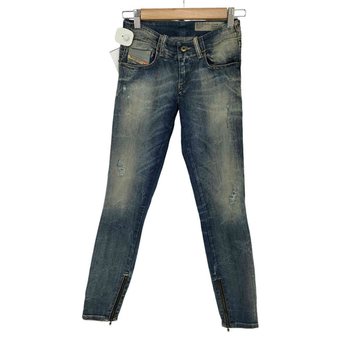 ディーゼル DIESEL CRUPEE-ZIP ストレッチスキニーデニムパンツ レディース 32×30