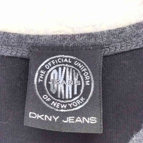 ダナキャランニューヨークジーンズ DKNY JEANS Vネックロゴ刺繍L/Sカットソー Y2K レディース