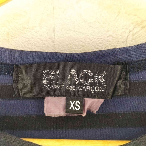 ブラックコムデギャルソン BLACK COMME des GARCONS AD2011 後染め ボーダー柄 Tシャツ レディース JPN:XS