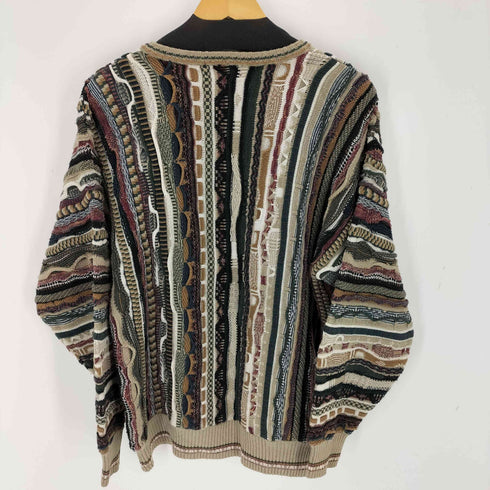 CONTE di MILANO コットンアクリル マルチカラー3Dニット メンズ JPN:XL