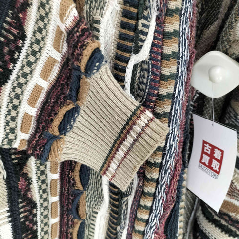 CONTE di MILANO コットンアクリル マルチカラー3Dニット メンズ JPN:XL