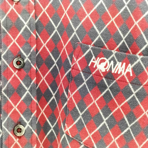 ホンマ HONMA アーガイル柄 ロングスリーブ ポロシャツ メンズ M