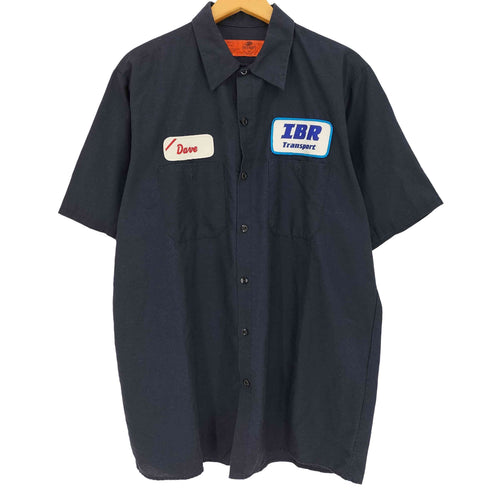 レッドキャップ RED KAP 90-00s 企業ロゴ ワークシャツ メンズ import:L