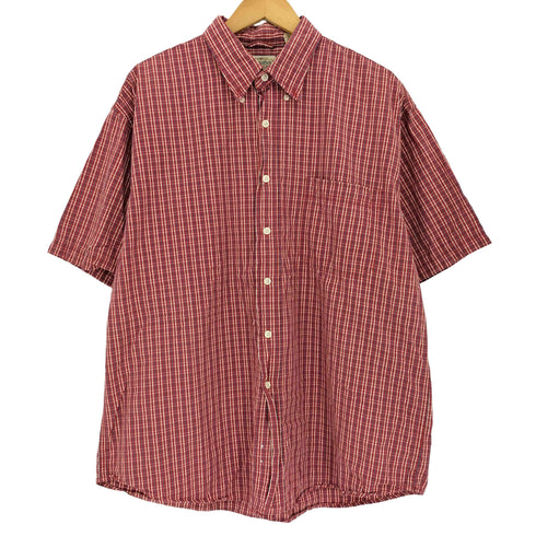 セントジョンズベイ STJOHNS BAY 90-00s POPLIN ボタンダウン 半袖 チェックシャツ ボックス メンズ import:L
