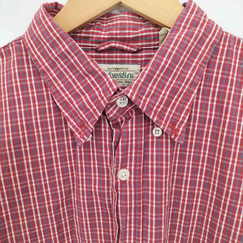 セントジョンズベイ STJOHNS BAY 90-00s POPLIN ボタンダウン 半袖 チェックシャツ ボックス メンズ import:L