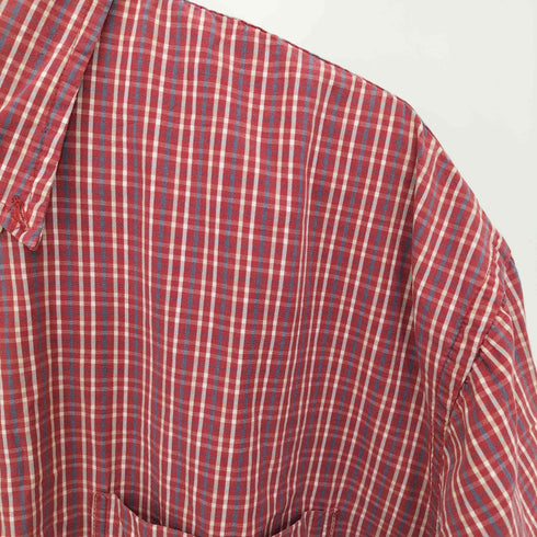 セントジョンズベイ STJOHNS BAY 90-00s POPLIN ボタンダウン 半袖 チェックシャツ ボックス メンズ import:L