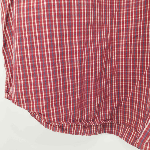 セントジョンズベイ STJOHNS BAY 90-00s POPLIN ボタンダウン 半袖 チェックシャツ ボックス メンズ import:L