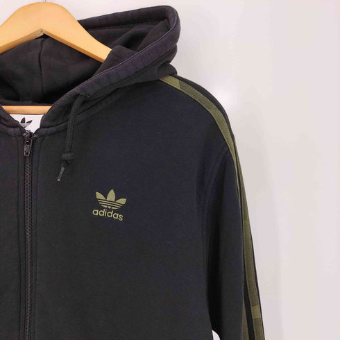 アディダスオリジナルス adidas Originals 3ストライプ 迷彩 カモフラ ジップアップフーディー メンズ import:L