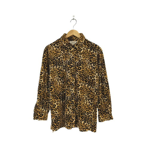 BECHAMEL PETITES レオパード柄ベロアシャツ メンズ M