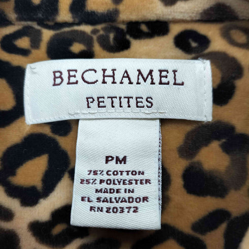 BECHAMEL PETITES レオパード柄ベロアシャツ メンズ M