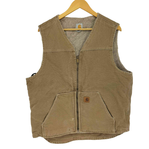 カーハート Carhartt Mexico製 ダックベスト 裏起毛 メンズ import:L L TALL