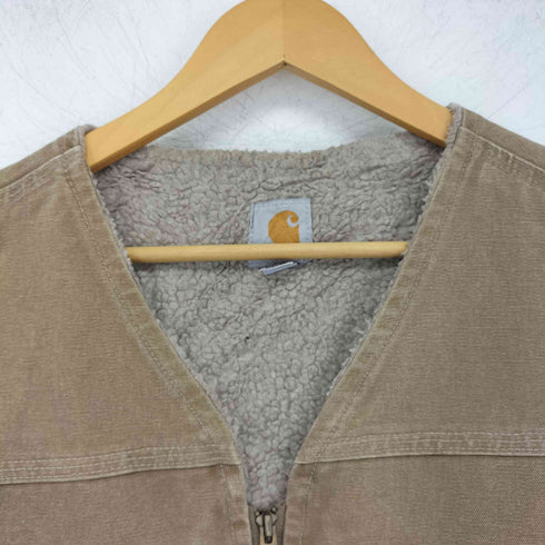 カーハート Carhartt Mexico製 ダックベスト 裏起毛 メンズ import:L L TALL