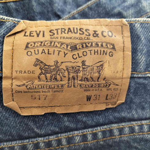 リーバイス Levis 80s USA製 ボタン裏554 オレンジタブ 517 ジップフライデニムパンツ メンズ W31L33