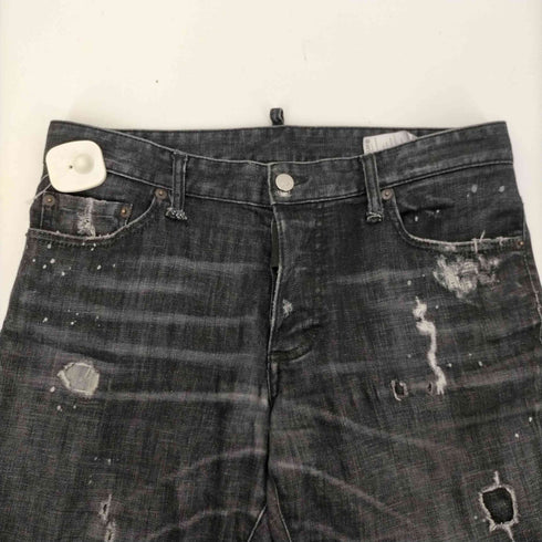 ディースクエアード DSQUARED2 19SS イタリア製 ダメージ加工 ペイント スキニー デニム パンツ レディース 42