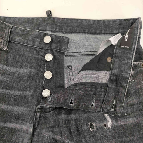 ディースクエアード DSQUARED2 19SS イタリア製 ダメージ加工 ペイント スキニー デニム パンツ レディース 42
