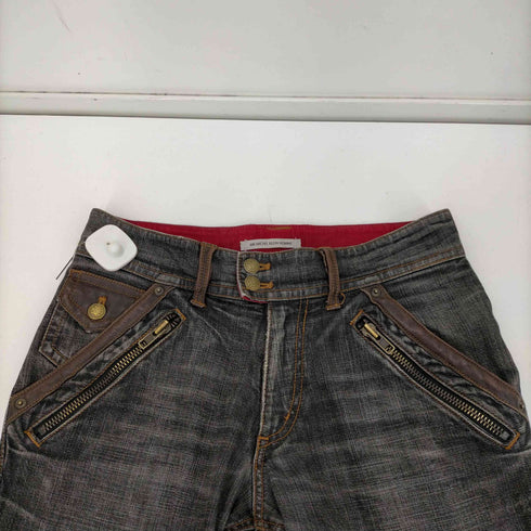 ミッシェルクランオム MICHEL KLEIN HOMME レザーパイピング ブーツカット フレア ダメージ デニム パンツ Y2K メンズ JPN:44