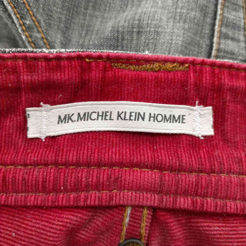 ミッシェルクランオム MICHEL KLEIN HOMME レザーパイピング ブーツカット フレア ダメージ デニム パンツ Y2K メンズ JPN:44