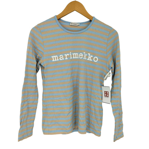 マリメッコ marimekko LOGO MARI ボーダーカットソー レディース S
