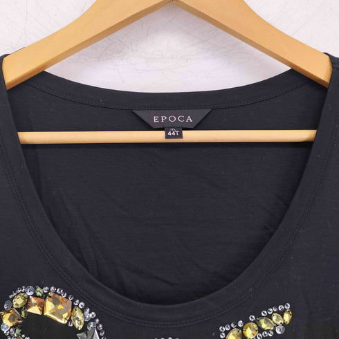 エポカ Epoca ビジュー アート装飾 クルーネック ショートスリーブ Tシャツ レディース EUR:44