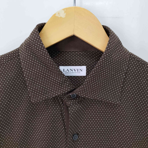ランバンコレクション LANVIN COLLECTION ドット 刺繍 コットン シャツ メンズ LB
