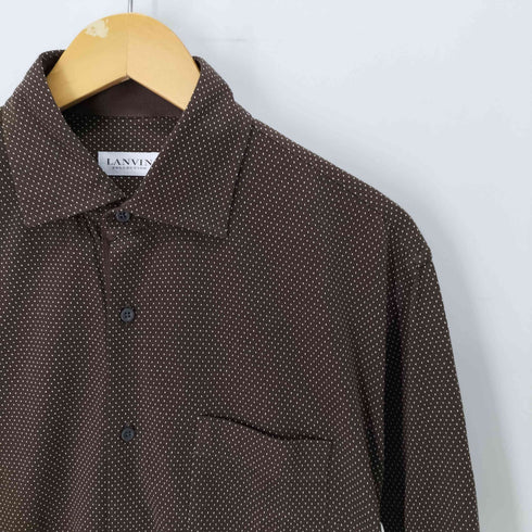 ランバンコレクション LANVIN COLLECTION ドット 刺繍 コットン シャツ メンズ LB