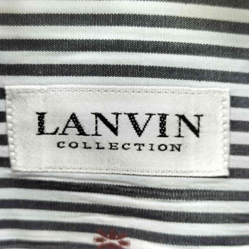 ランバンコレクション LANVIN COLLECTION 刺繍 ストライプ コットン シャツ メンズ LB