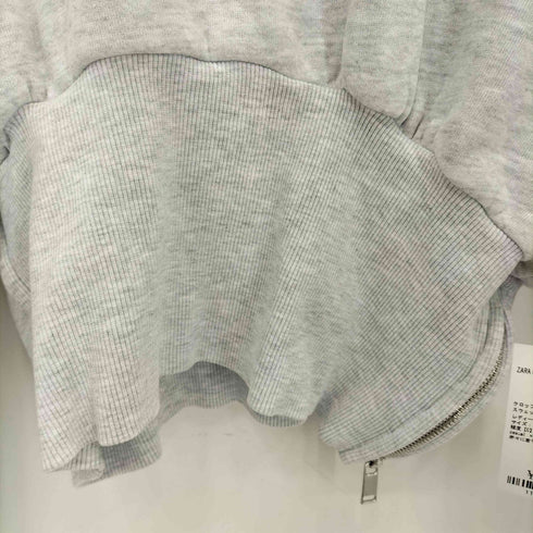 ザラ ZARA クロップド丈 フロント丈 クルーネックスウェット レディース import:M