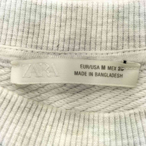 ザラ ZARA クロップド丈 フロント丈 クルーネックスウェット レディース import:M