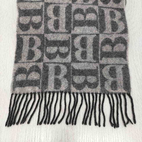 バーバリーロンドン BURBERRY LONDON Bロゴ 総柄 カシミヤ マフラー レディース
