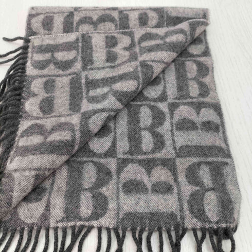 バーバリーロンドン BURBERRY LONDON Bロゴ 総柄 カシミヤ マフラー レディース