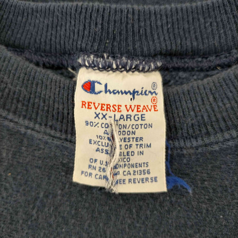 チャンピオン Champion 90S メキシコ製 刺繍タグ コットン 90% アクリル 10% 袖目つき REVERSE WEAVE リバースウィーブ スウェット メンズ import:XXL