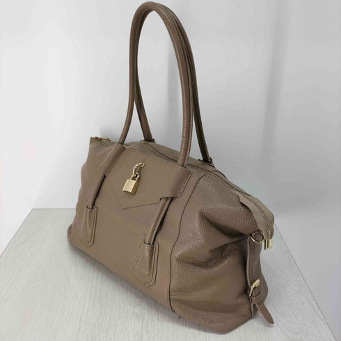 GENUINE LEATHER 本革 チャーム トートバッグ レディース