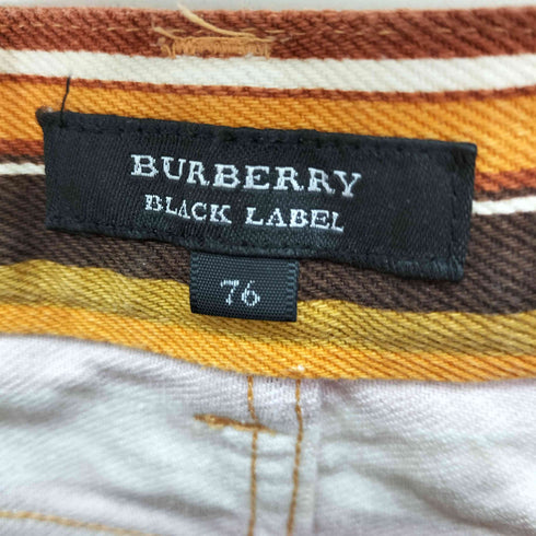 バーバリーブラックレーベル BURBERRY BLACK LABEL マルチストライプ ジップフライ フレアパンツ メンズ 76