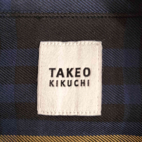 タケオキクチ TAKEO KIKUCHI ビッグタータンチェックスタンドカラーシャツ メンズ