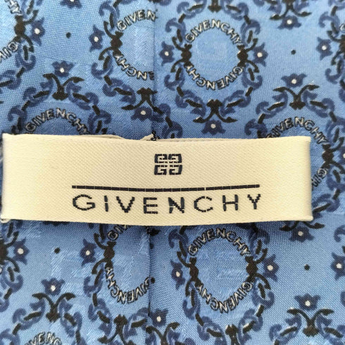 ジバンシィ GIVENCHY サークルロゴ総柄シルクネクタイ メンズ