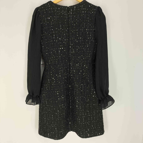 marant 韓国製 ツイード プリーツ 切替 ワンピース レディース import:S