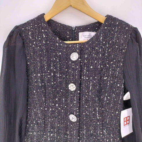 marant 韓国製 ツイード プリーツ 切替 ワンピース レディース import:S