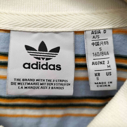 アディダス adidas 80s オーバーサイズ ストライプ ポロシャツ メンズ import:M