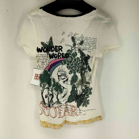 スカラー ScoLar WONDER WORLD グラフィックプリント Tシャツ レディース JPN:M