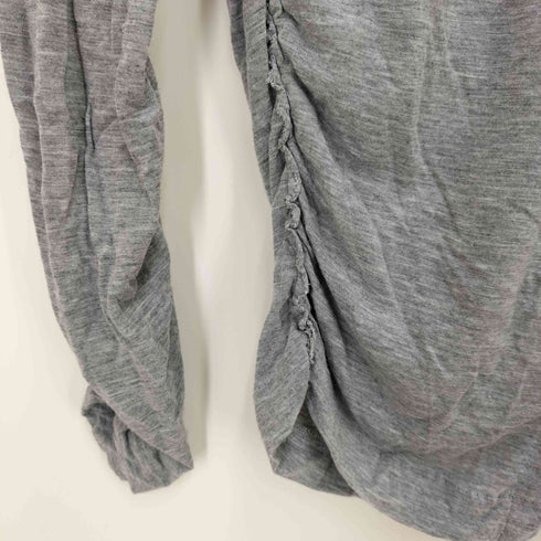 タオコムデギャルソン tao COMME des GARCONS 丸襟 パール装飾 レーヨンシルクサイドシャーリングラウンドカラー長袖シャツ ガン レディース JPN:S