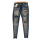 ビッグジョン BIG JOHN EASY DENIM PANTS イージー デニム パンツ ダメージ タタキ パッチワーク カスタム メンズ JPN:XS