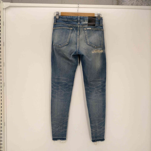 ビッグジョン BIG JOHN EASY DENIM PANTS イージー デニム パンツ ダメージ タタキ パッチワーク カスタム メンズ JPN:XS