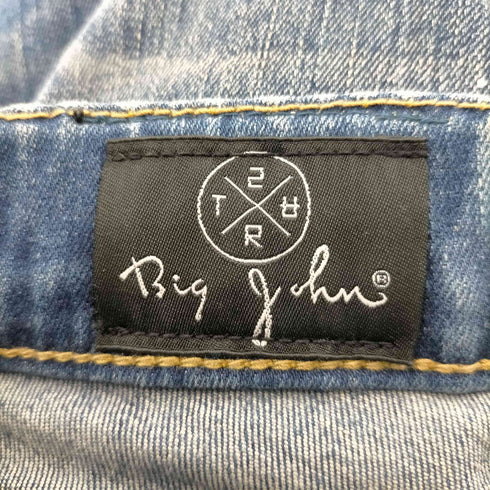 ビッグジョン BIG JOHN EASY DENIM PANTS イージー デニム パンツ ダメージ タタキ パッチワーク カスタム メンズ JPN:XS