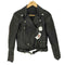 ジップアップ フェイクレザー ジャケット レディース import:M