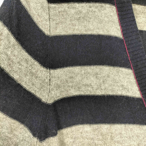 ランバンオンブルー LANVIN en Bleu リボンデザイン ボーダー カーディガン レディース JPN:38